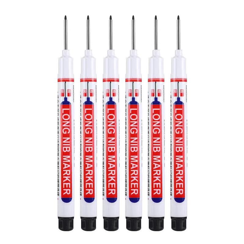 6 шт./компл. маркеры с длинным наконечником и глубоким отверстием 20 мм для металлической перфорационной ручки, водонепроницаемые украшения для ванной комнаты, деревообработки, многоцелевые