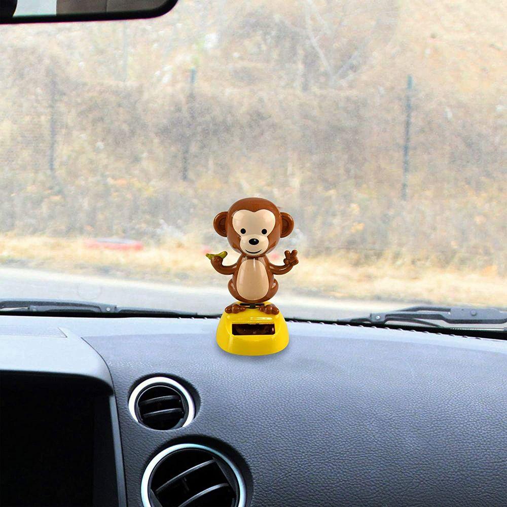 Dashboard Solar Power Shaking Head Cat Solar Toy Doll Dancing Monkey Figure Bobble Head Doll