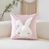 Easter Rabbits Throw Pillow Cover 45x45cm Happy Easter Pillow Cover Bunny Soft Cushion Case Decorative Pillow Covers for Home