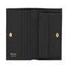 Prada Saffiano triangle gold label black leather wallet men and women same style couple style