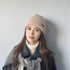 Осенне-зимние шапки для женщин, новые корейские вязаные шапки, универсальные теплые с защитой ушей и модные шерстяные шапки утолщенной вязки