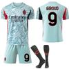 Kids AC Milan Football Jersey No.10 Leo Felix Sports Jersey 2526 Away Club Breathable Blue Black Youth