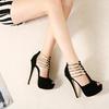 Весна Лето Высокие каблуки Босоножки Вечеринка Свадебное платье С открытым носком Женские туфли-лодочки Платформа Гладиаторские туфли Тренд Уверенность Комфорт Простота Обувь