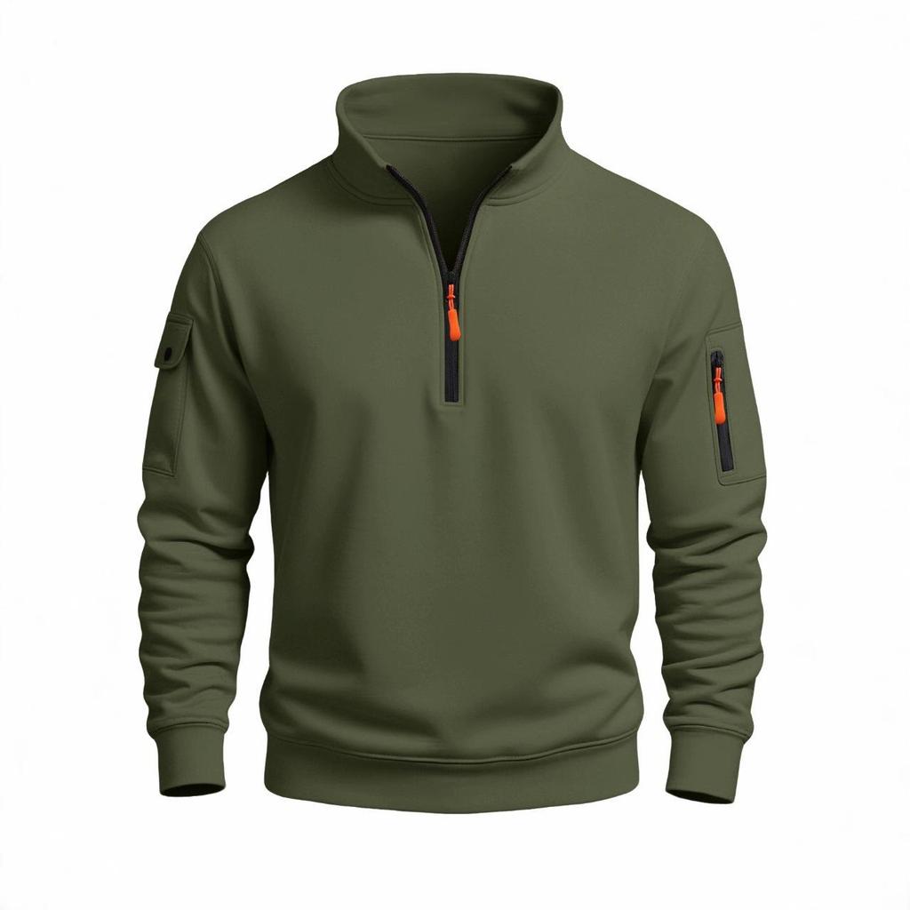 Мужская спортивная толстовка с воротником-стойкой Весна-Осень 2025 - Повседневный топ