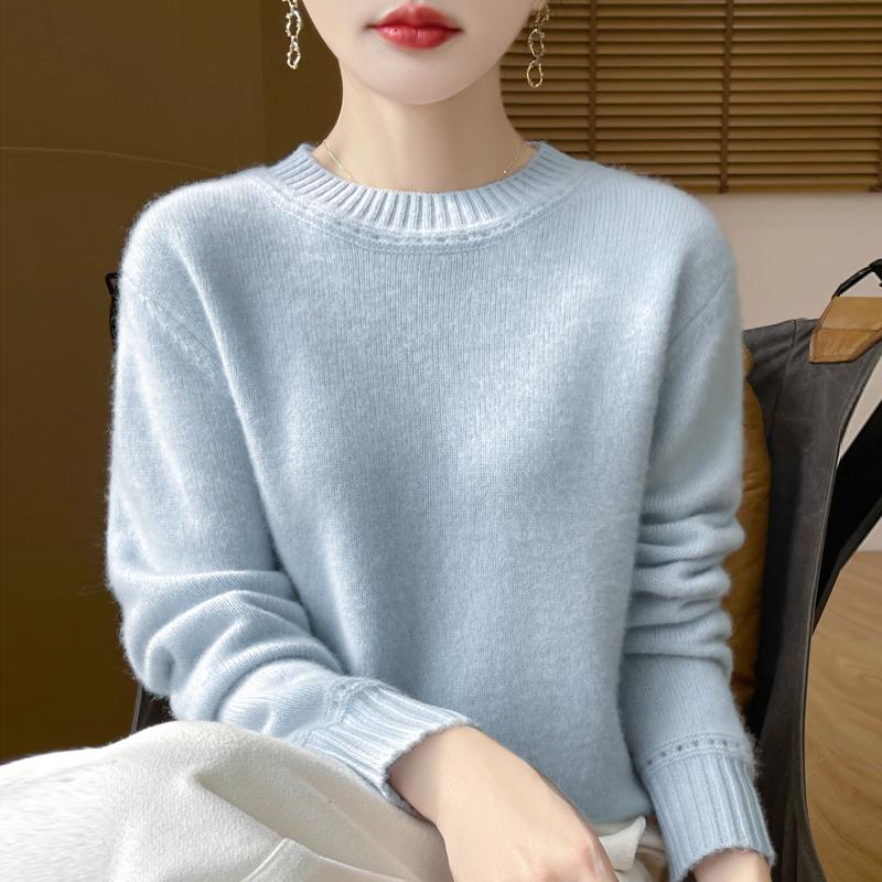 Женский кашемировый свитер Qinghe Cashmere 30% кашемир 70% шерсть Осень и Зима Пуловер Теплый и Модный