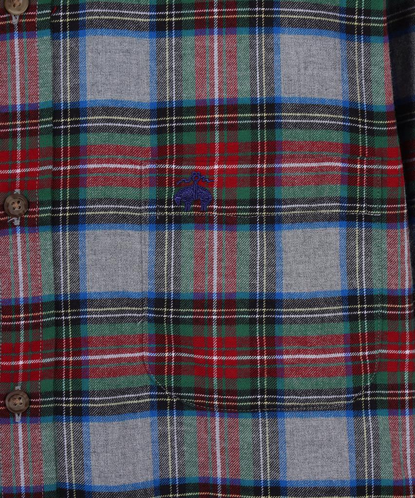 BROOKS BROTHERS Фланелевая спортивная рубашка в клетку тартан (серый) (Bbthmf3576Wef)