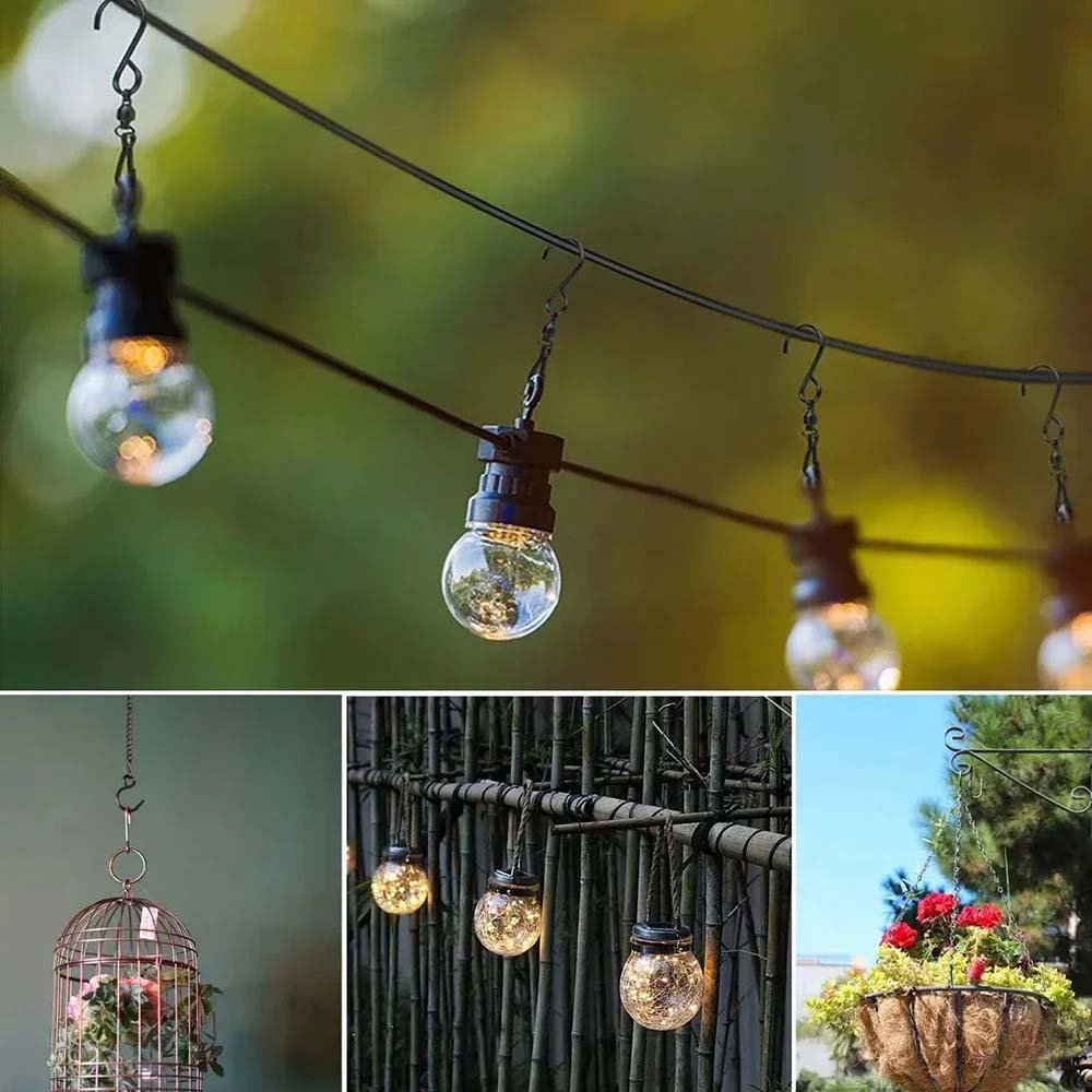 8шт S-образный крючок из нержавеющей стали для подвесной колокольчики, вращающийся, подходит для подвесной колокольчики, рекламного щита, клетки для птиц