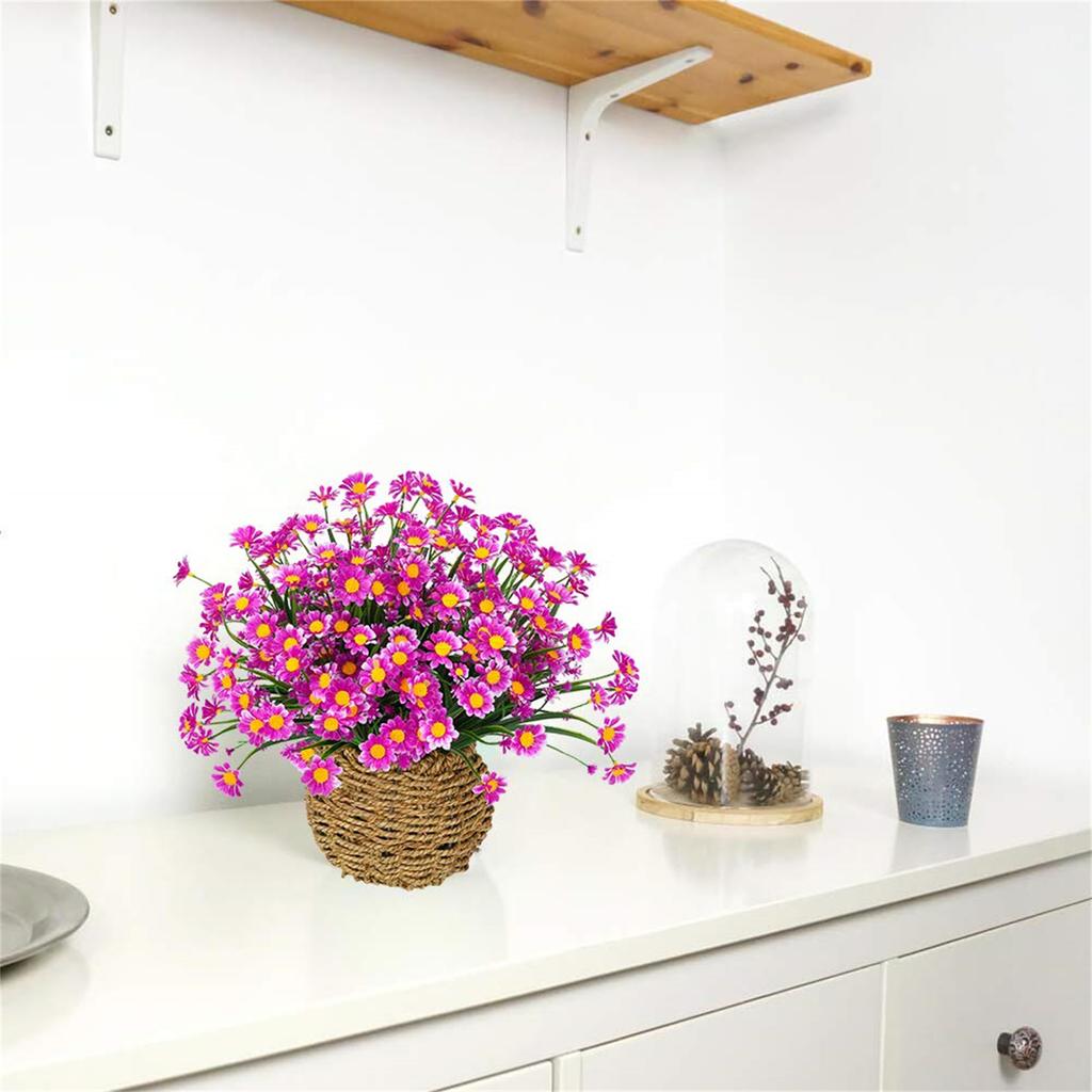 Artificial Daisy Flowers Decor UV-Resistant No Fading Non-Peeling for Gardening Patio Balcony Terrace