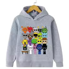 Новая детская толстовка с мультяшным принтом Sprunki, игровые толстовки Incredibox, одежда для мальчиков, худи для девочек, пуловер с капюшоном, весенние детские топы с длинным рукавом