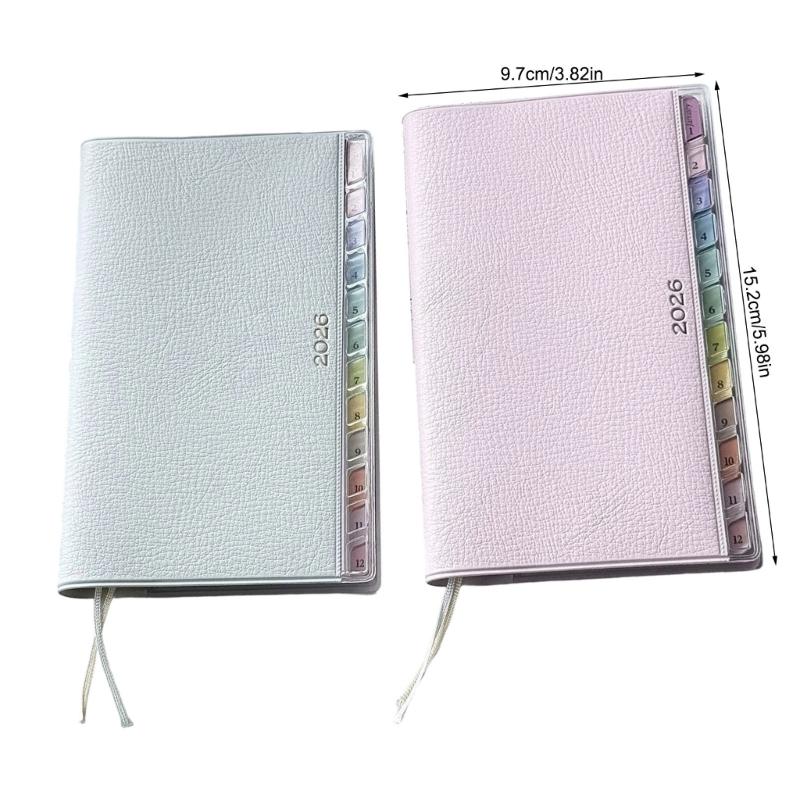 2026 Weekly Planner 220 Sheets Dated Leather Academic Planner with Ribbon Bookmarks For Men Women Student Daily Planning