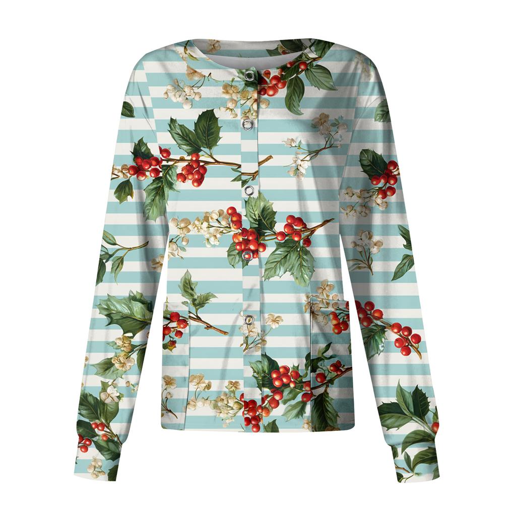 Women's Casual Long Sleeve Single Breasted Printed Dry-nurse Top