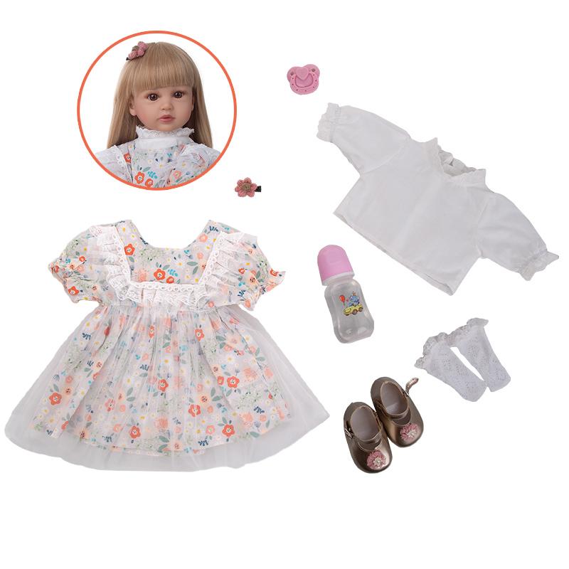 Супер кукла с длинными волосами, 24 дюйма, куклы реборн, 60 см, тканевое тело, реалистичная кукла принцессы для девочек, подарки на день рождения, Рождество