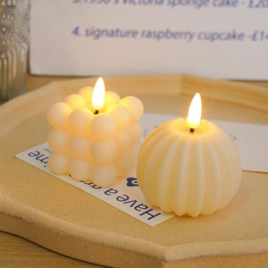 Волшебная пузырчатая свеча на батарейках, мерцающая беспламенная светодиодная квадратная тыквенная поддельная свеча для праздничной атмосферы