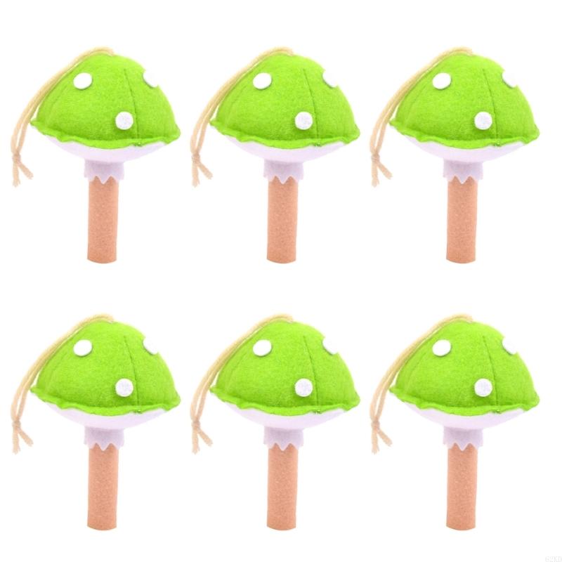 62KD Needle Felted Mushroom for Unique Bag Charm and Keychains 6Pack