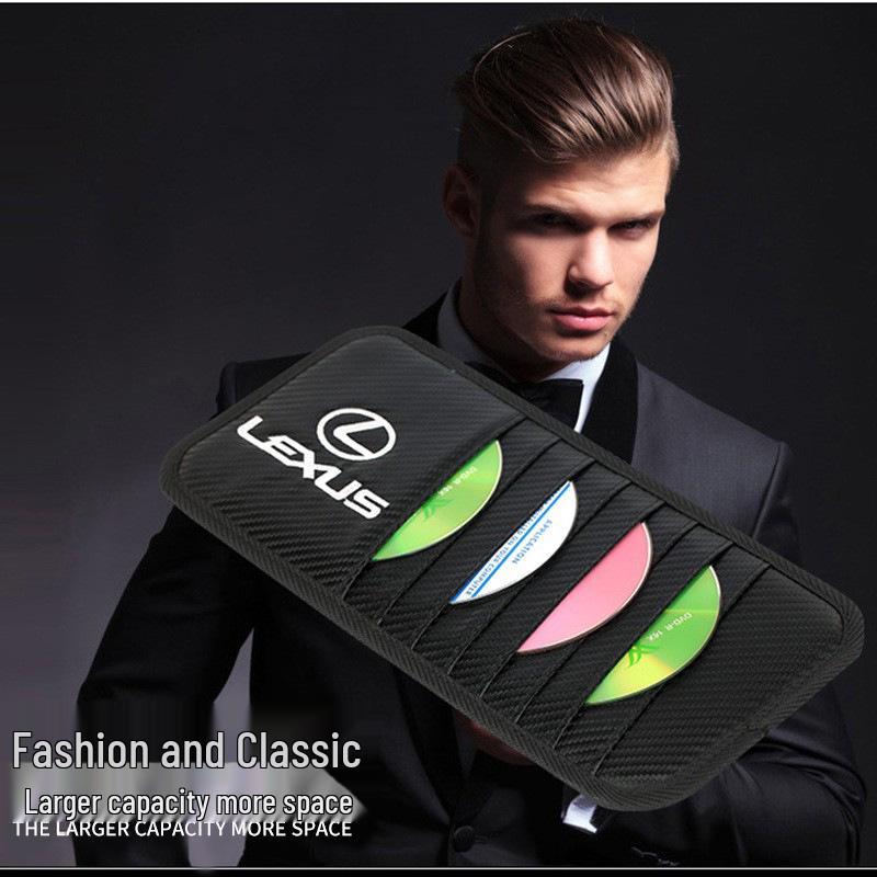 Carbon Fiber Car Sun Visor CD Holder for BRABUS - DIY Storage & Decoration Accessory