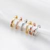 Gold Color 925 Sterling Silver Hoop Earrings for Women 10 Colors Circle Earrings Colorful CZ Wedding Jewelry