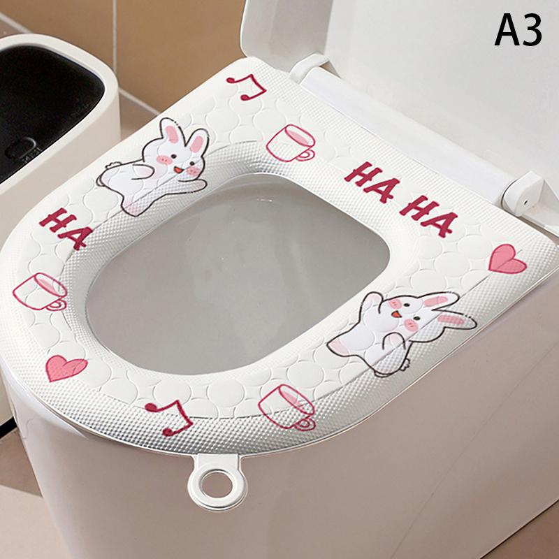 Чехол для унитаза с милым принтом и утолщенным сиденьем для унитаза из ЭВА, мягкий и прочный, с рисунком из мультфильма, для ванной комнаты, для туалета