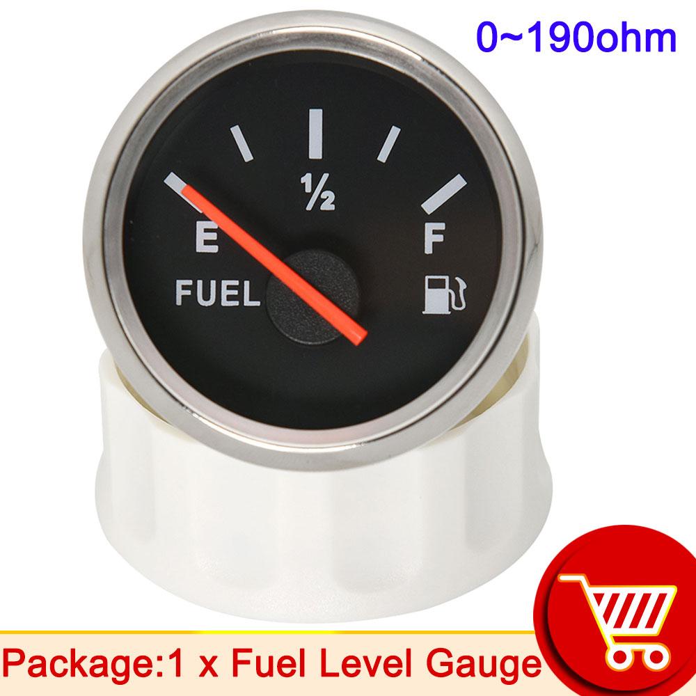 52mm Fuel Level Gauge with Red Backlight for 0~190 Ohm 240~33ohm Fuel Level Sensor Universal Boat Car Truck RV Instruments
