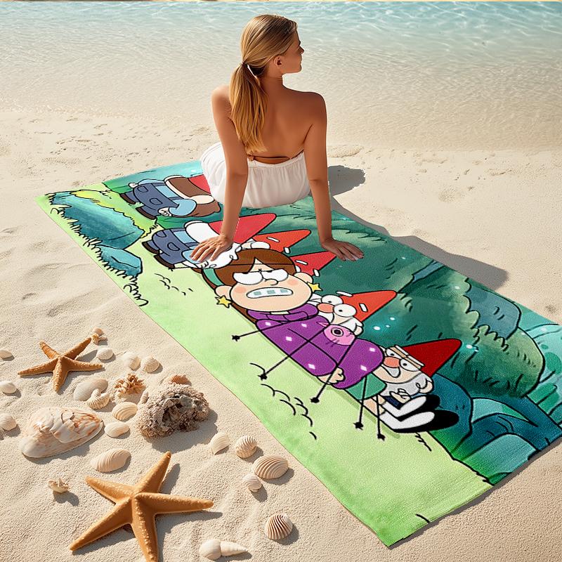 1Pc Gnome Family Adventure Beach Towel Quick Dry Multiuse For Beach Pool Gym Yoga Home Travel Christmas Halloween Xmas Gift S1598