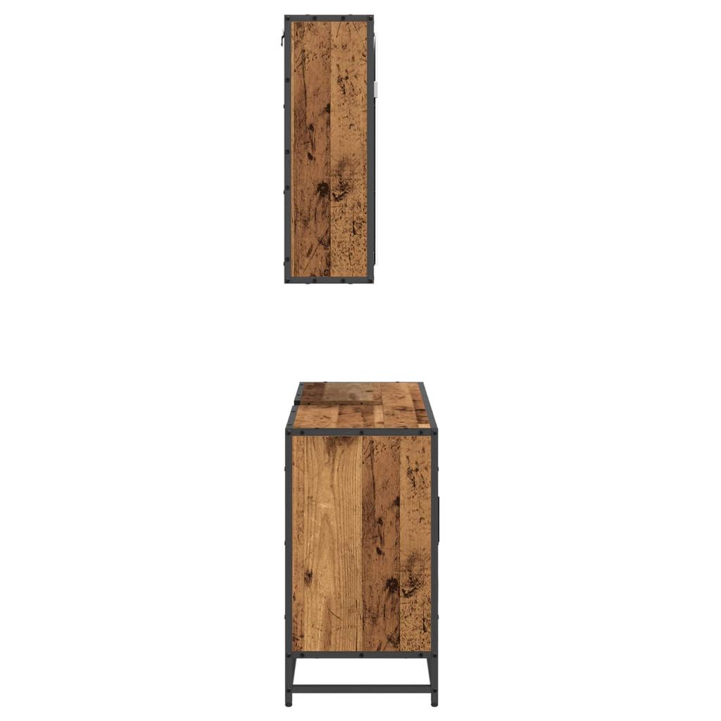 Bathroom Furniture Set with Shelf 2 pcs Reclaimed Wood Effect Particleboard