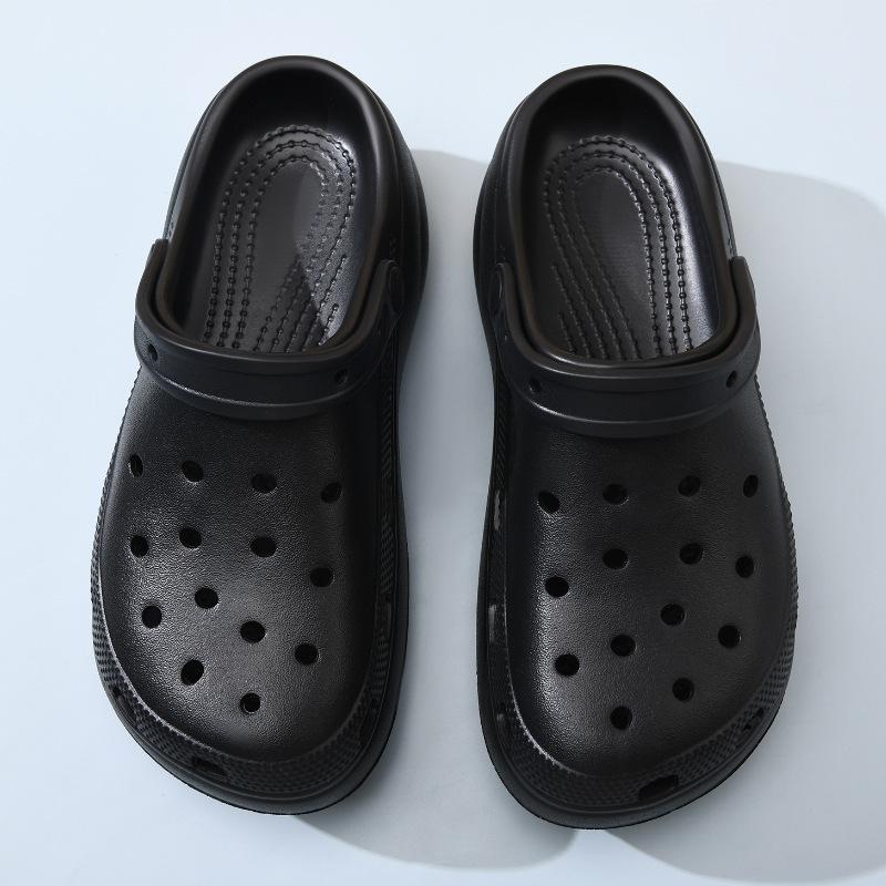 Женские летние новые дышащие шлепанцы EVA для улицы, на толстой подошве, увеличивающие рост, нескользящие, износостойкие, пляжные сандалии