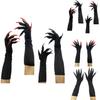 Halloween Long Vampire Claw Gloves With Fake Nails For Cosplay Costume Party