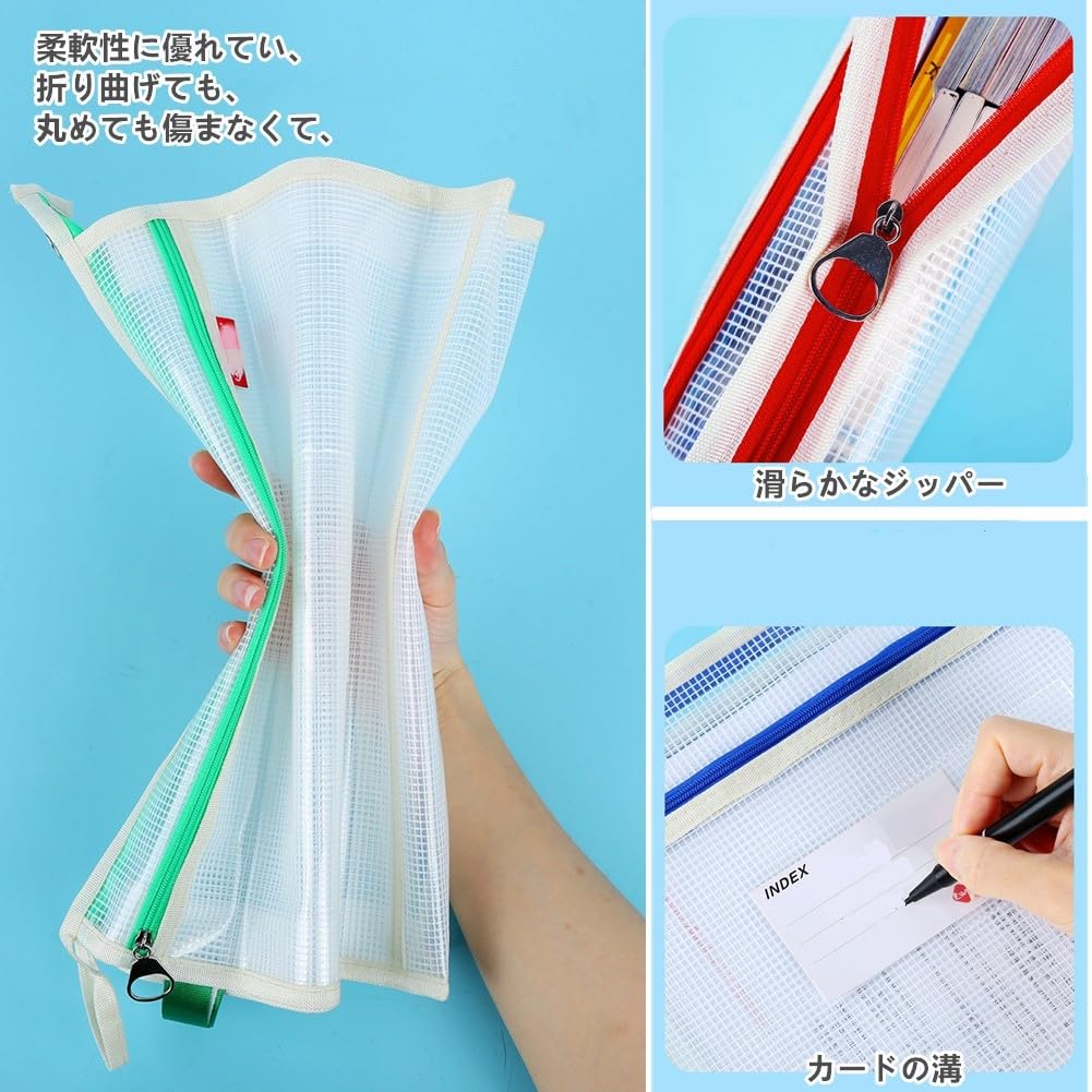 Папка-конверт с расширяемым большим набором документов формата А4 на молнии, двойная, с контактным документом, водонепроницаемая и для классификации, для средней школы, старшей школы