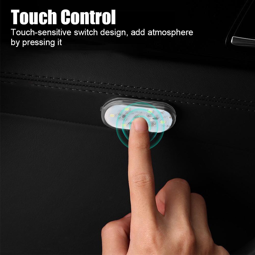 Car Interior Lights 5V 6LED Night Hand Touch Light Reading Light Indoor Car Lighting Car Roof Magnets Reading Lamp Ceiling Lamp