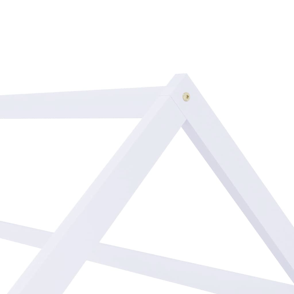 Kids Bed Frame White Solid Pine Wood 80 x 160 cm