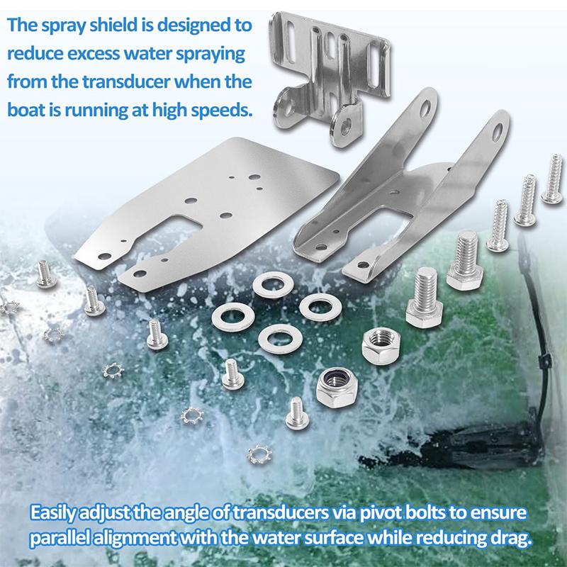 0101200611 Heavy Duty Transom Mount with Spray Sheild Compatible with Garmin Echo, GPSMAP, GT 4pin, 8pin, 12pin Transducer