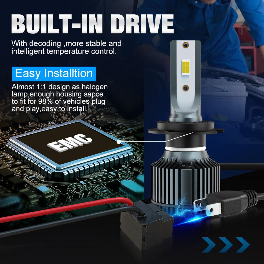 2 шт. H7 Led H4 H1 H8 H11 9005 HB3 9006 HB4 H27 880 881 Светодиодные лампы 30000LM Автомобильные фары Canbus 3570 CSP Auto Turbo 6000K Белый 12 В 24 В