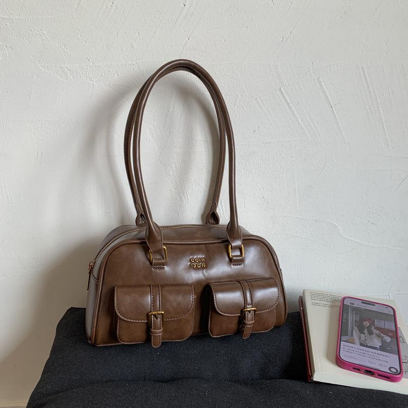 Популярная в этом году женская сумка-бостон большого объема, новая осенне-зимняя, в стиле ретро, на плечо, подмышку, для поездок на работу, сумка-подушка