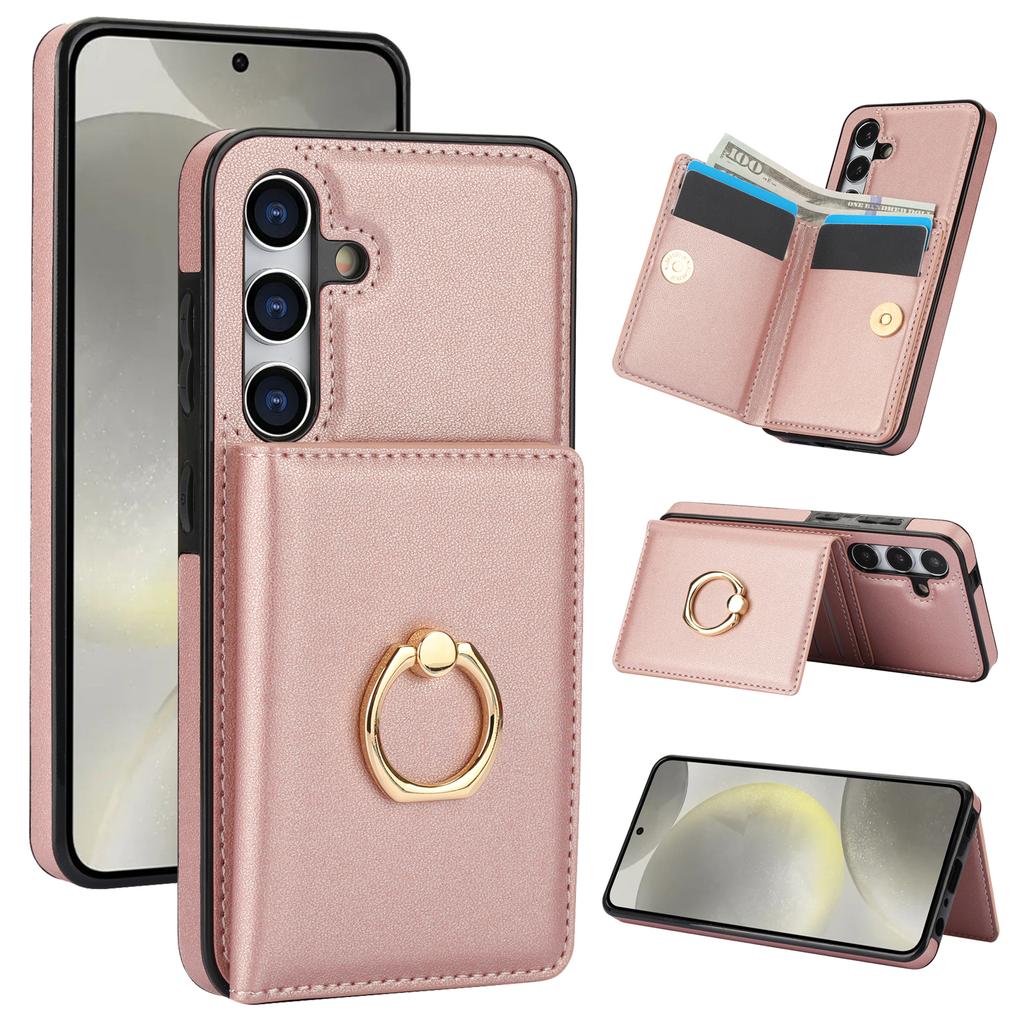 Кольцо держатель карты Solt кошелек кожаный чехол для Samsung Galaxy S24 Ultra S23 Plus S22 S21 FE A55 A15 A14 A54 сумка RFID подставка чехол