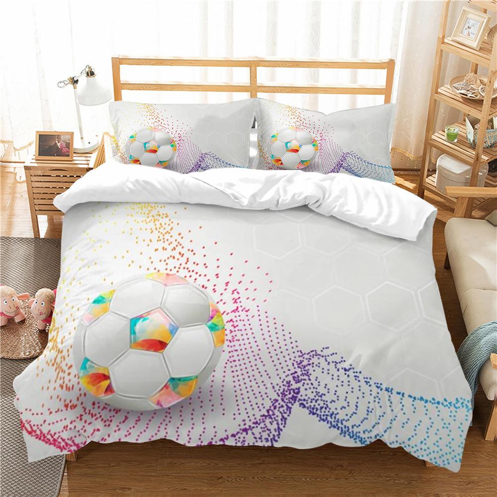 Bedding Cover Suit Football 3D Home Bedclothes Highly Quilt Cover King Queen Size Bedding Fashion Duvet Cover Set