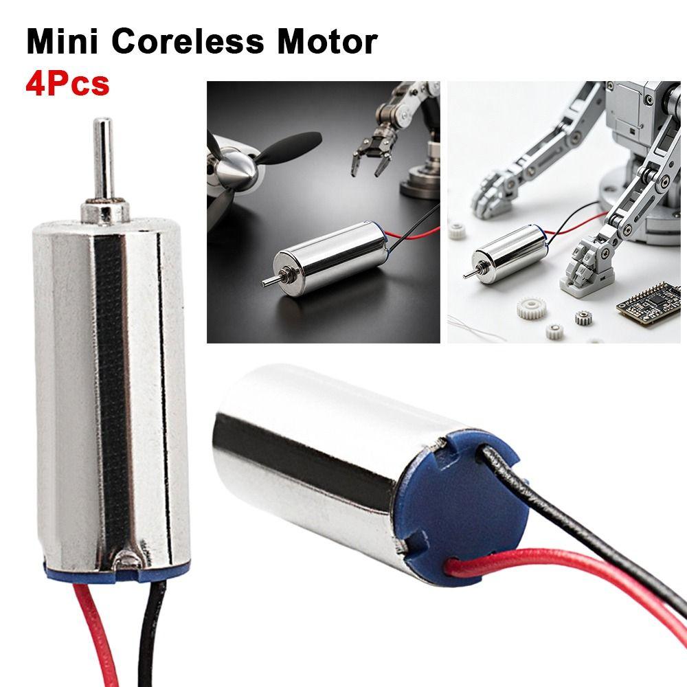 4pcs DC 3.7V 0.5W 614 Mini Coreless Motor No-load Speed 3000 High Speed Electric Engine Flat Position Shaft Motor