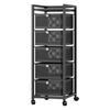 6 Tiers Kitchen Metal Storage Rack Vegetable Fruit Storage Basket Rotatable Storage Shelf Rectangle Large Capacity Rolling Cart