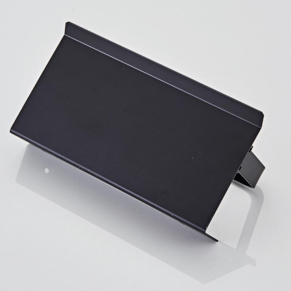 Черный двойной держатель для бумаги с полкой для телефона, алюминиевая стойка для хранения бумажных полотенец для туалета, вешалка для рулонов салфеток для кухни, туалета, ванной комнаты