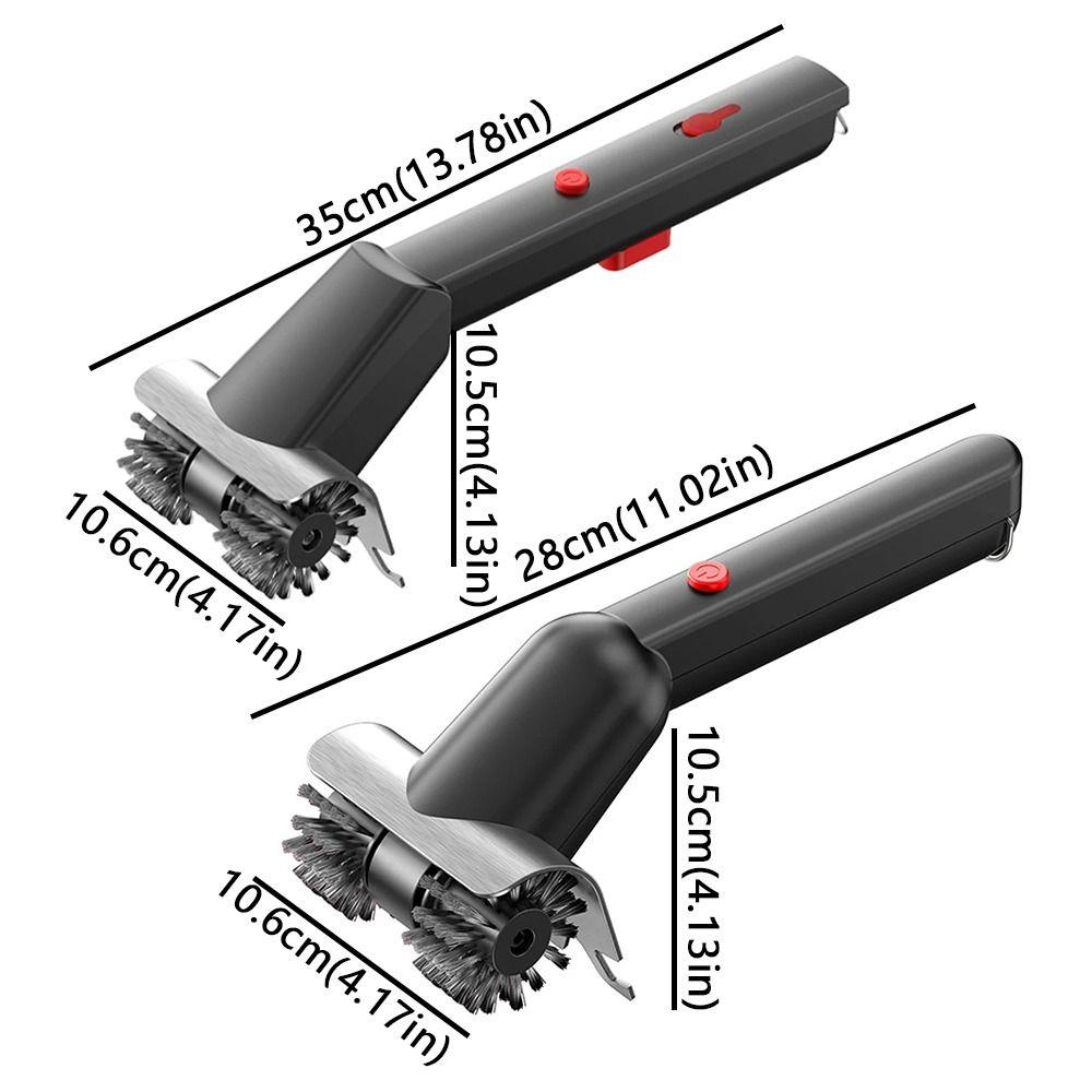 Stainless Steel Electric BBQ Cleaning Brush Double Wheel Roller Grill Brush  Household