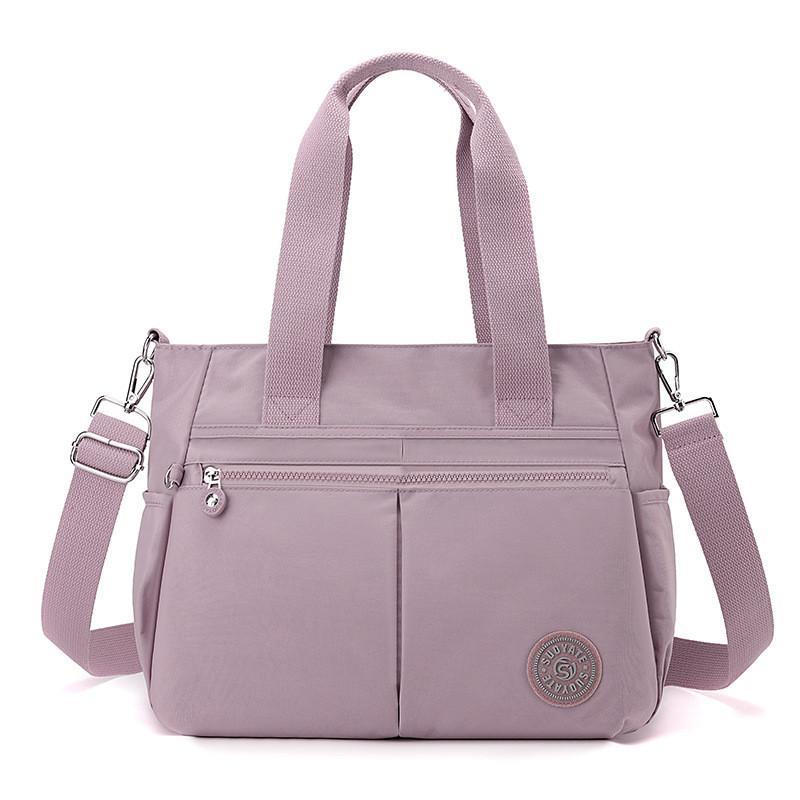 Womens Medium Nylon Tote Bag With Inner Zipper And Phone Pocket For Daily Use And Shopping