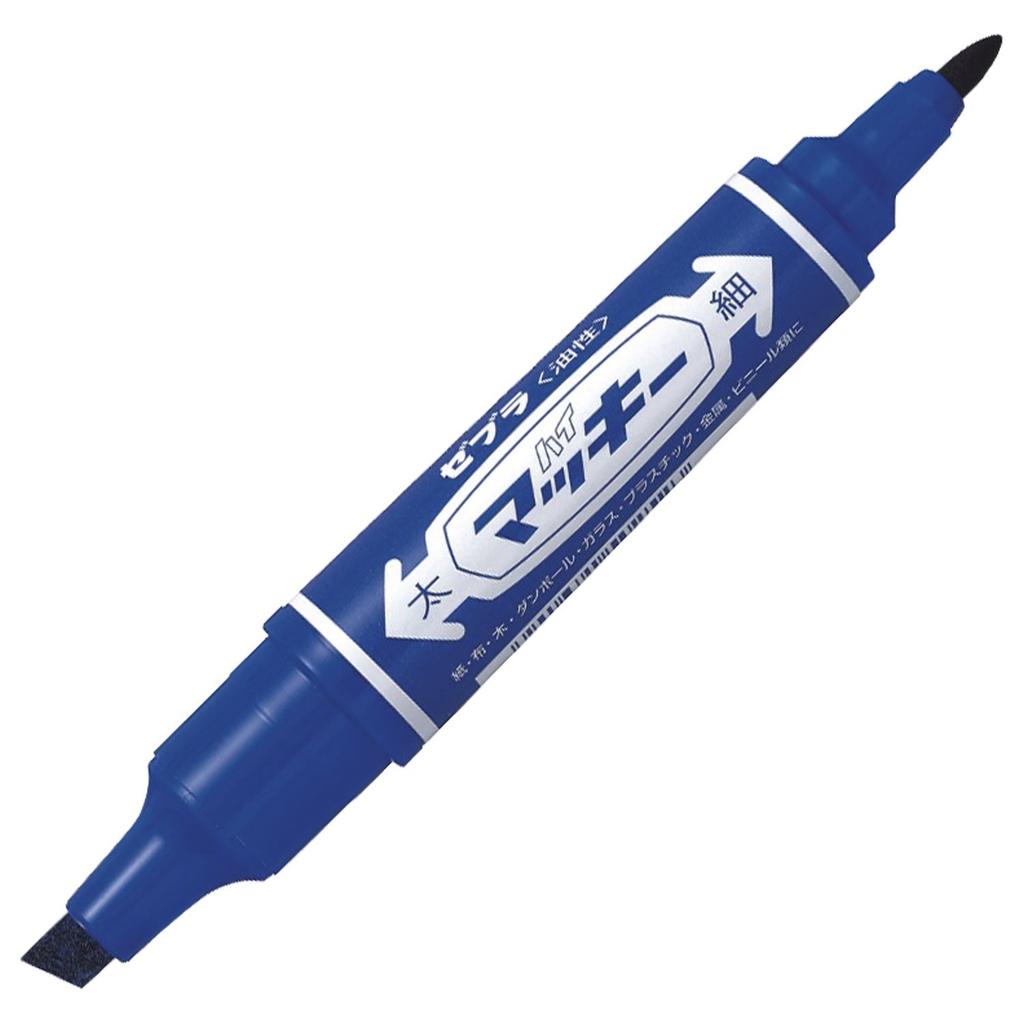 Zebra 10 Hi-Mackie Oil-Based Pen, Blue, pens, B-MO-150-MC-BL