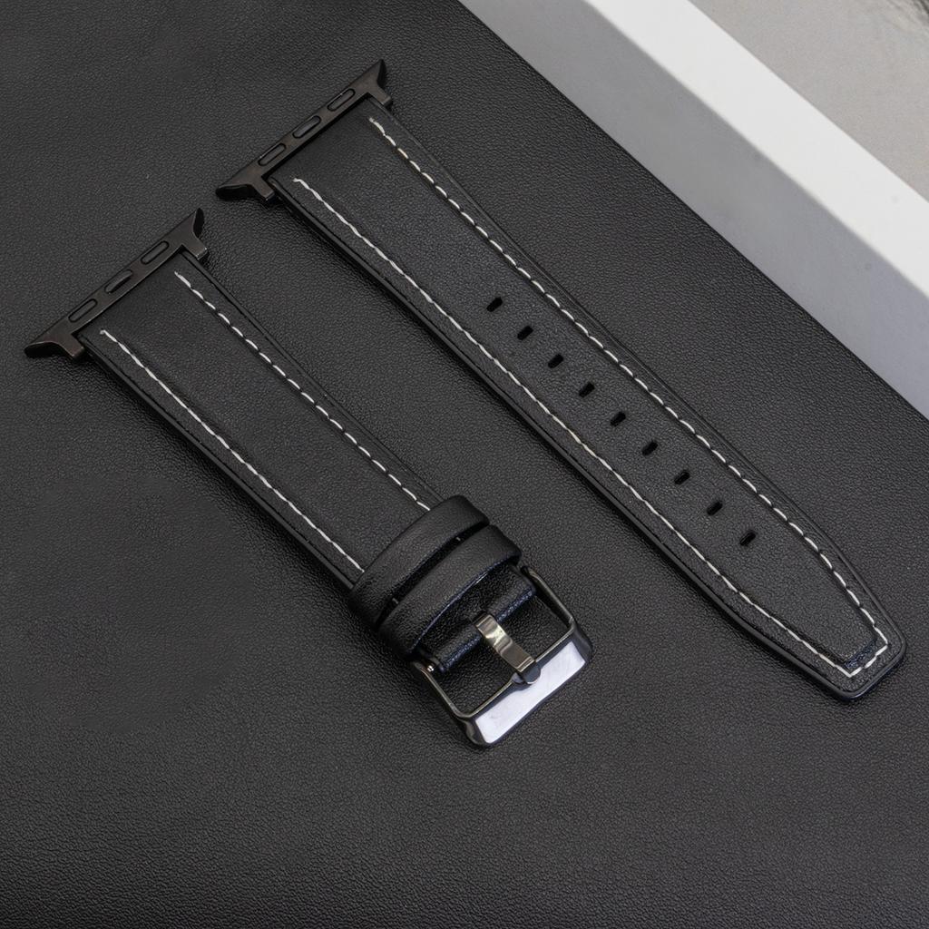 Кожаный ремешок для Apple Watch Band Ultra 2 49мм 46мм 44мм 45мм 42мм 41мм 40мм Браслет для Iwatch Серии 10 9 8 7 6 5 4 Correas