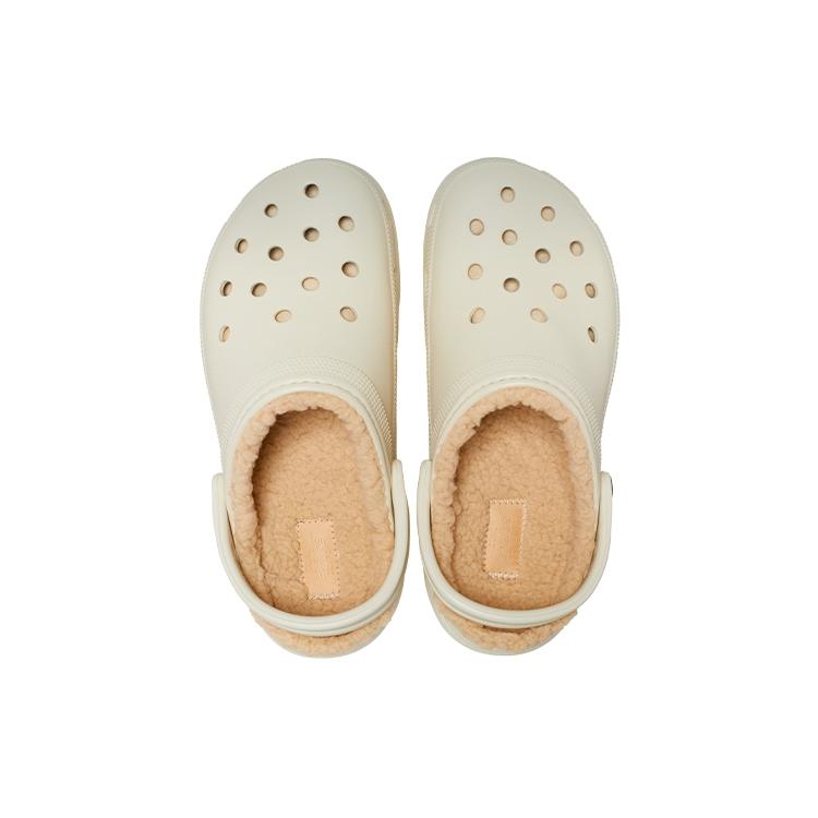 Crocs Классический закрытый сабо на платформе с подкладкой 'Костяной' Женский 207938-2Y2