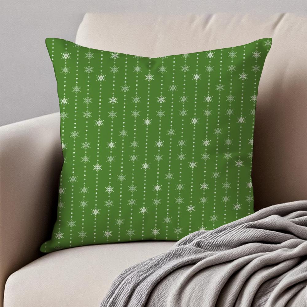 Christmas Snowflakes Cushion Cover Pillowcase Antidustmite Invisible Zipper Short Plush Sofa Cushion
