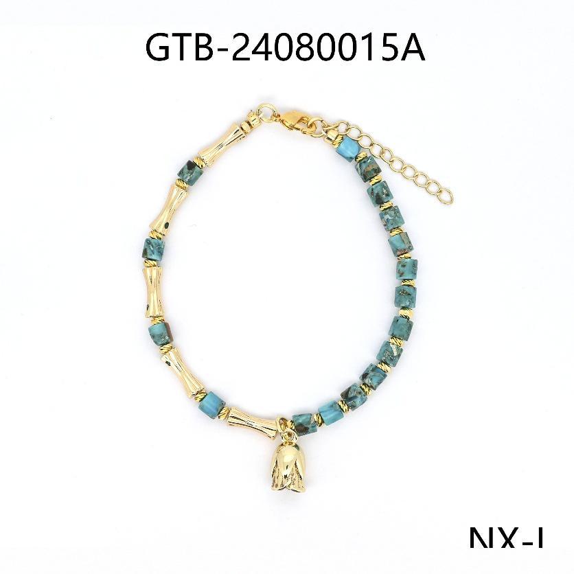 Высококачественный позолоченный браслет из натуральных камней - идеальный подарок для девушки или друга