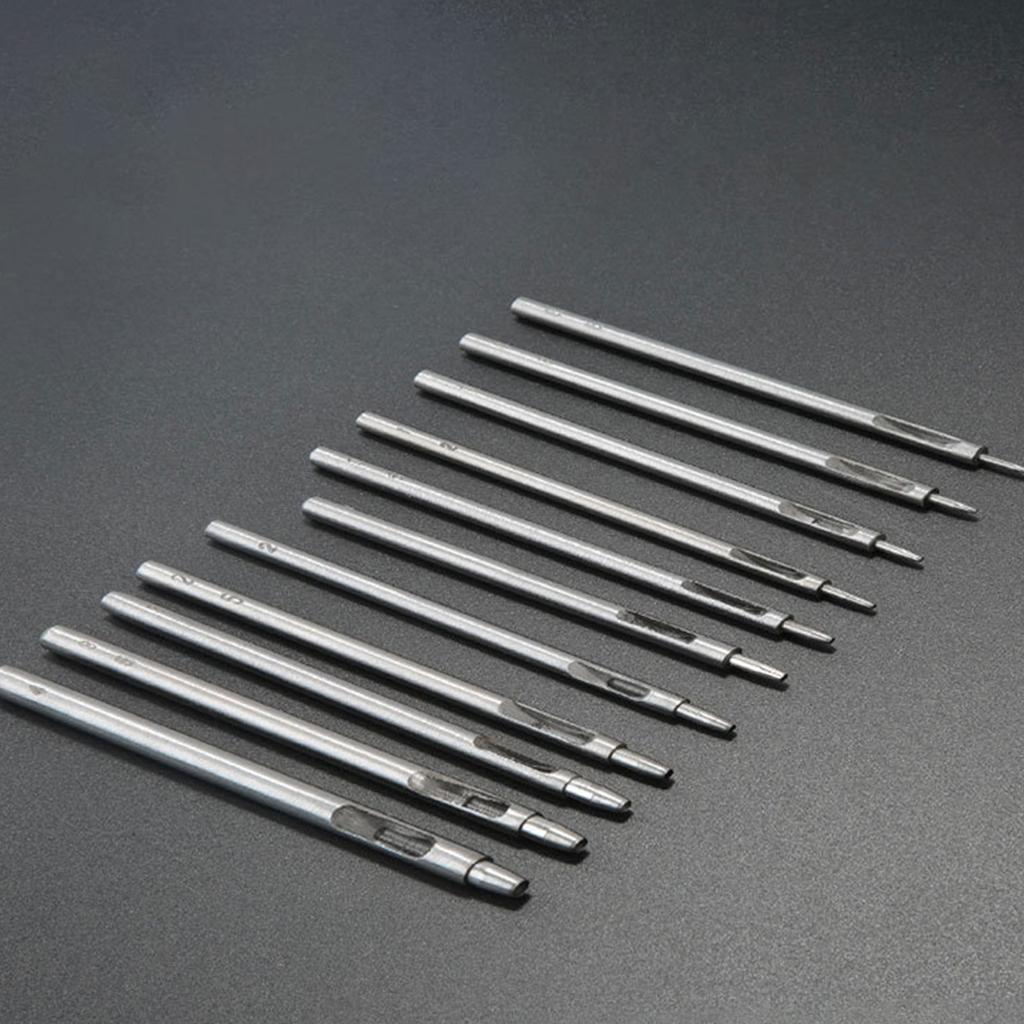 Round Steel Hollow Puncher 0.5mm To 4mm Leather Hole Punch Tool Leather Craft Hollow Hole Punch Cutter Tools for Leather