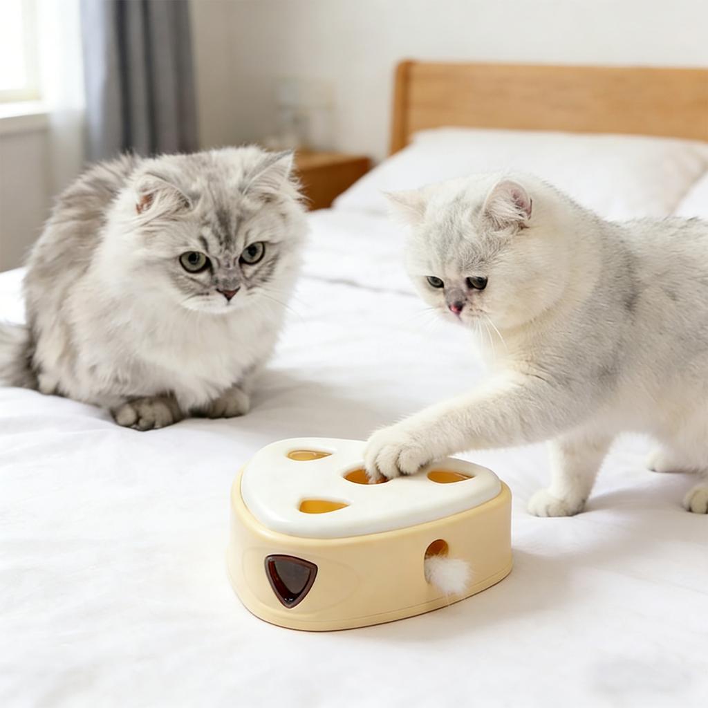 Automatic Interactive Cats Electric Toy: Cheese-Shaped Triangular Puzzle Plaything For Indoor Cats & Multi- Households