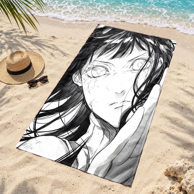 Hyuga Hinata Microfiber Beach Towel Quick Dry Sand Free Lightweight Beach Towels for Travel Swimming Camping