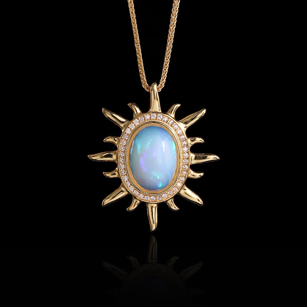 Hope Gemstones Натуральный овальный опал из Эфиопии 10*14 мм кулон из серебра 925 пробы Ожерелье Изысканные украшения для женского подарка на годовщину