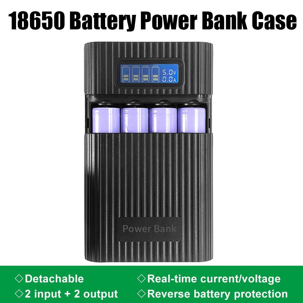LCD Displays Super Fast Charging 18650 Batteries Power Bank Case Battery Charge Shell Storage Box