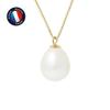 Necklace - - AAA+ Freshwater Cultured Pearls - 9-10 Mm - Natural White - Yellow Gold